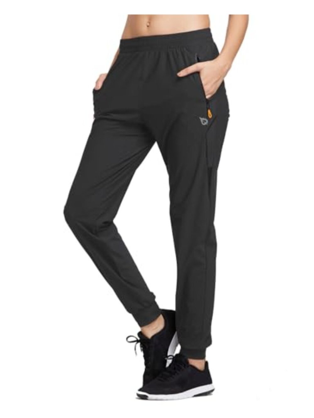 Women's Joggers with Zipper Pockets - High Rise Tapered Sweatpants for Hiking